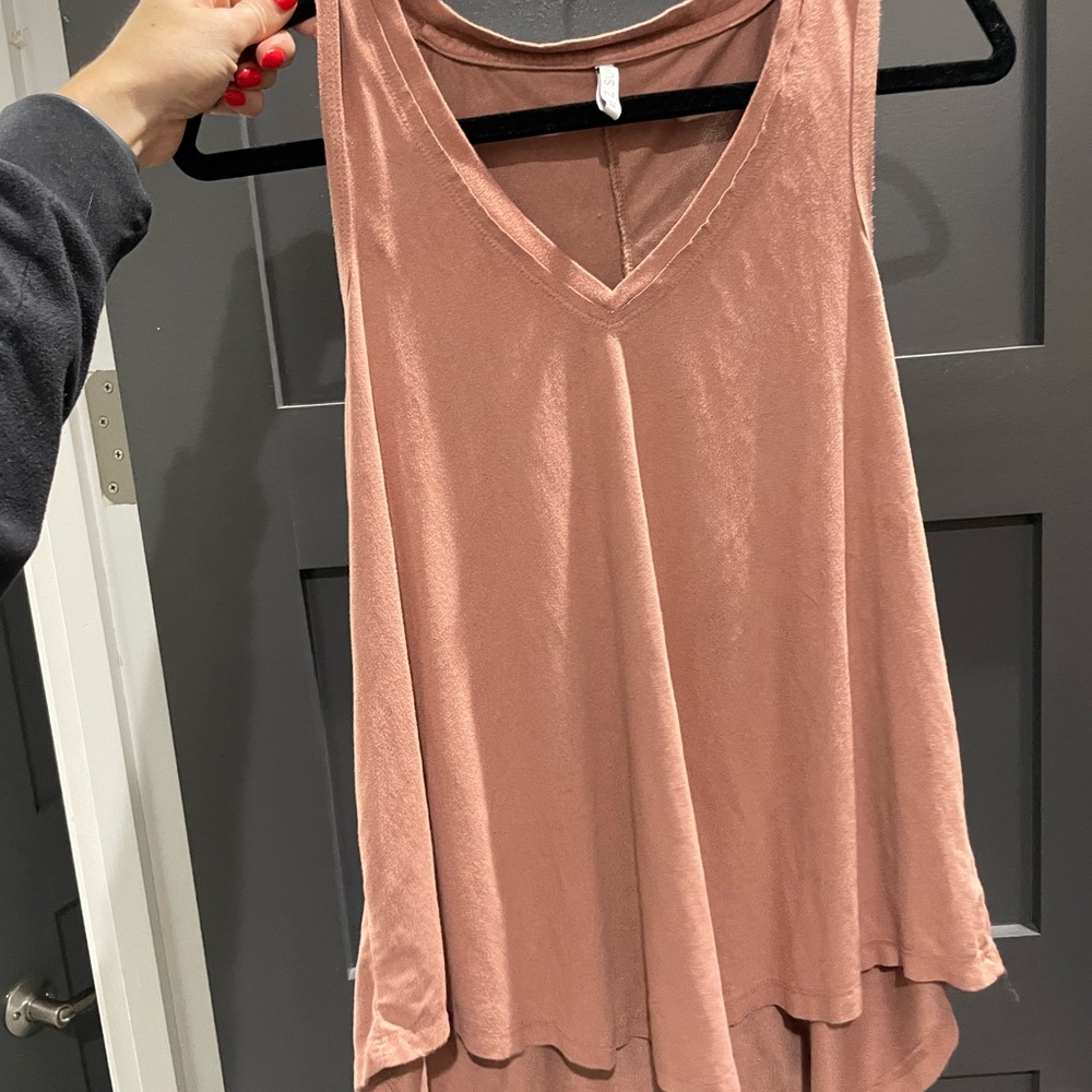 Pink suede v neck!